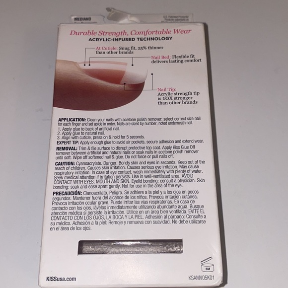 NEW size Medium Kiss salon acrylic French Tip Nails - Picture 5 of 5